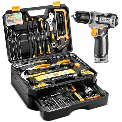 Limitiertes Angebot: Werkzeugkoffer Gefüllt Mit Akkuschrauber: DEKO 238 Teile Werkzeug-Set Mit Schubladen-Design, 12V Akku-Bohrschrauber, Ratschenschlüssel Set Für Heimwerker, Haushalt, Auto, Möbelmontage von 81.99 EUR auf 81.99 EUR (Spare 0%)