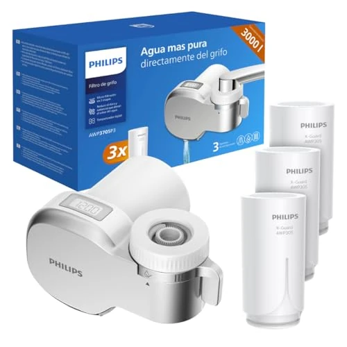 Offerta a tempo: Philips - Filtro con Display per Acqua del Rubinetto + 3 Cartucce di Ricambio — 31% da 54,90 € a 37,99 €