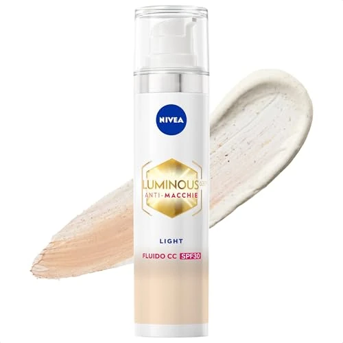 NIVEA Luminous630 Fluid CC Cream SPF 30 Crème 3 en 1 Light pour le visage teintée avec pigments encapsulés et triple action Crème anti-taches avec acide hyaluronique et thiamidol 40 ml