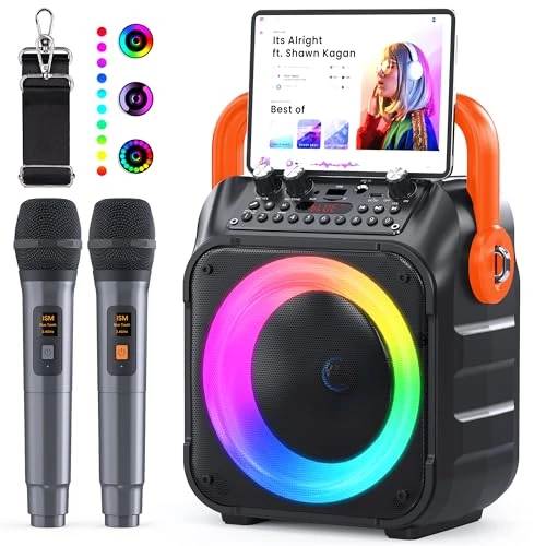 Oferta limitada: Ankuka Karaoke 2 Microfonos Inalambricos Karaoke Profesional Altavoz con Microfono y Sistema PA, Soporta Bluetooth/TV/TF/USB/AUX/FM/TWS(Naranja) de 69.99 € a 69.99 € (ahorro 0.00%)