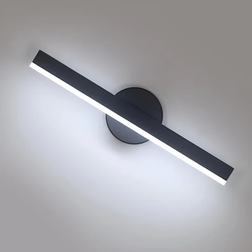 Offerta a tempo: Riserva 12W Applique LED da Parete Interno, Rotazione 300°, 6500K, Nero | Moderno Lampada Murale in Acrylico per Salotto, Camera da Letto, Corridoio - 0.00% da 21.99 € a 21.99 €