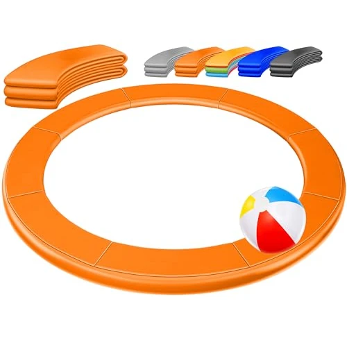 Offre limitée : KESSER® - Couverture de Bord pour Trampoline Ø 244 cm, 30cm de Large 100% résistant aux UV indéchirable Couverture à Ressorts avec Ballon de Plage Orange de 36.80 € à 28.80 € (22% de remise)