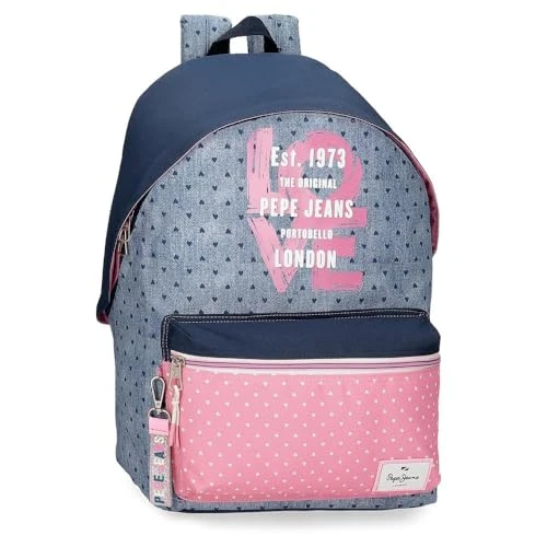 Pepe Jeans Noni Denim Plecak szkolny Adaptacyjny na wózek Wielobarwny 31x42x17,5 cms Poliester 22,79L by Joumma Bags, Wielobarwny, Plecak szkolny adaptacyjny do wózka