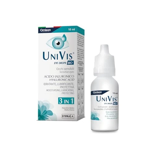 Offerta a tempo: Univis Bio 3in1 - Collirio Sterile Idratante, Lubrificante, Protettivo. Con Acido ialuronico - 10 ml - 21% da 7.99 € a 6.34 €