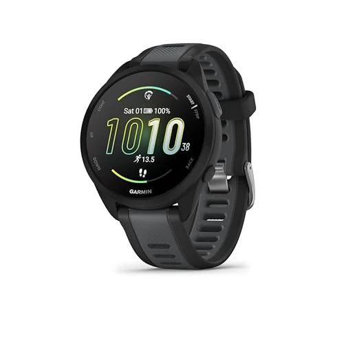 Offre limitée : Garmin Forerunner 165, Music - Montre GPS connectée de Running avec écran AMOLED – Noir/Gris - Boîtier 43 mm de 329.99 € à 275.90 € (16% de remise)