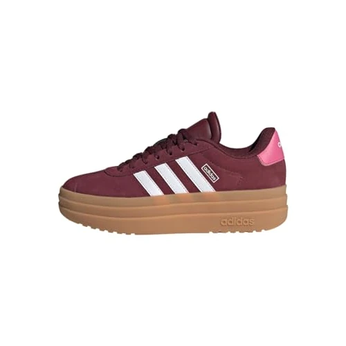 adidas Unisex niños VL Court Bold Shoes Junior, Shadow Red/Cloud White/Pink Fusion, 35 1/2 EU