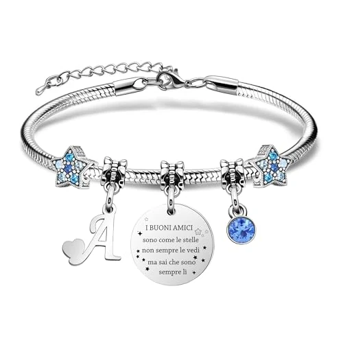 Tijdelijke aanbieding: Damesarmbanden met beginletters - gepersonaliseerd cadeau voor goede vrienden, vriendschapssterarmband en meisjesarmbanden - naamarmbanden geven zuster, collega dochter sieraden van 5.99 EUR naar 5.99 EUR (korting 0%)