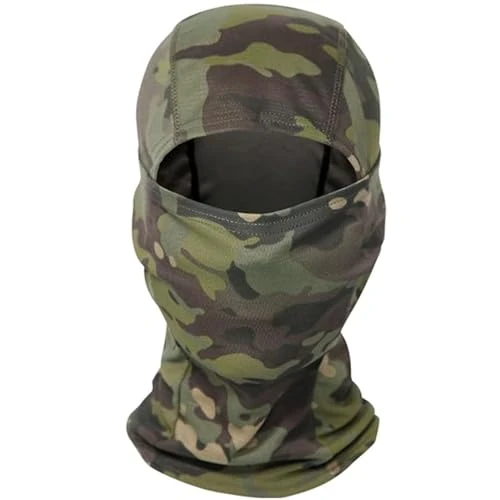 JJiaoLinin Camouflage Tactische bivakmuts, gezichtsmasker, bivakmuts, balaclava, camouflage, gezichtsbedekking, skimasker, stormmasker voor outdoorsporten, hardlopen, motorfiets, groen