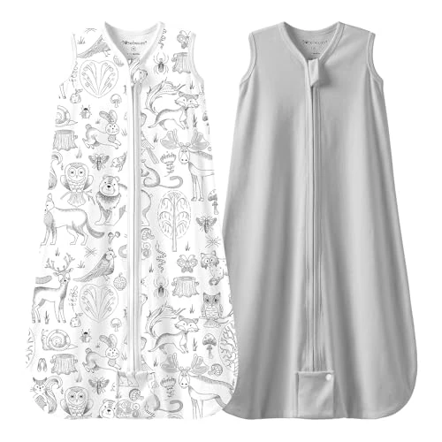 Tijdelijke aanbieding: Mosebears Slaapzak voor baby's, zomerslaapzak, 0,5 TOG, babyslaapzak, 100% katoen, ademend, babyslaapzak (2 stuks, grijs, XL (18-24 maanden)) van 31.99 € naar 27.19 € (15% korting)