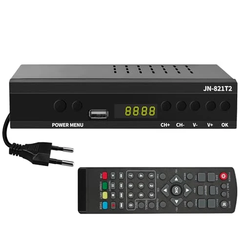 Yingtop DTT HD Receiver, Terrestrial Decoder, Full HD DTT -DVB-T2 - Compatible with HEVC265 - Digital Full HD 1080p/ Dolby/MPEG-2/4, H.265, HD, DVB-T2