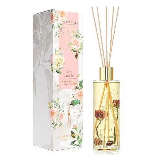 Offerta a tempo: COCORRÍNA Diffusore Profumo Ambiente, Giardino delle Rose 430ml con 8 Bastoncini per la Profumazione della Casa per Il Bagno e la Camera da Letto - 62% da 25.99 € a 9.99 €