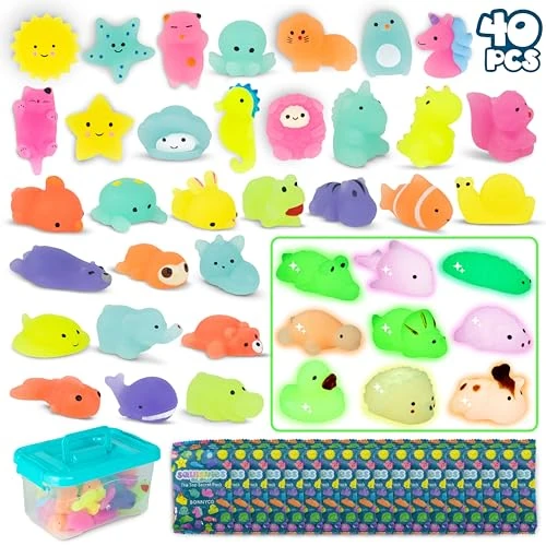 Offre limitee: BONNYCO Mochi Squishy Kawaii Cadeau Anniversaire Enfants Invites, Pack 40 Cadeaux Anniversaire Invités Enfant avec Phosphorescence. Petit Jouet Pinata, Pochette Surprise Mariage, Assortiment Jouets de 15.99 EUR a 15.99 EUR (economie 0%)