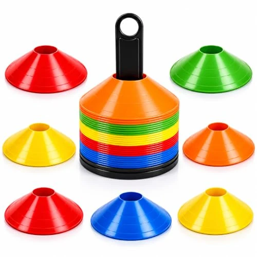 Tijdelijke aanbieding: ATHLEJOY 20x Slalom Hoedjes - Voetbal Markeringshoedjes - Voetbalaccessoires - Kegels voor Training & Trainingsaccessoires van 15.99 € naar 15.99 € (0.00% korting)