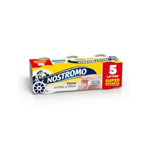 Offerta a tempo: Nostromo Tonno all’Olio di Oliva, 5 Lattine da 60g – Formato Multipack, Fonte di Proteine, Senza Conservanti, Sgocciolato Premium, Pronto da Gustare - 27% da 4.49 € a 3.27 €