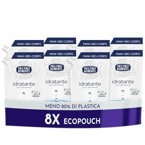 Offerta a tempo: Neutro Roberts - Sapone Liquido Antibatterico - Ecoricarica - 8 Pezzi x 400ml — 40% da 19,99 € a 11,99 €