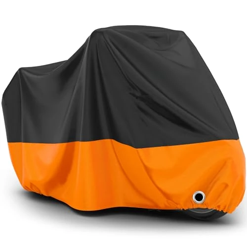 Limited-time offer: Favoto Waterproof Outdoor Motorcycle Cover – XXL Oxford Anti-Dust UV Protection Motorcycle Cover with Hole for Padlock Buckle Anti-Wind 245 x 105 x 125 cm Black Orange from 24.44 £ to 24.44 £ (save 0.00%)
