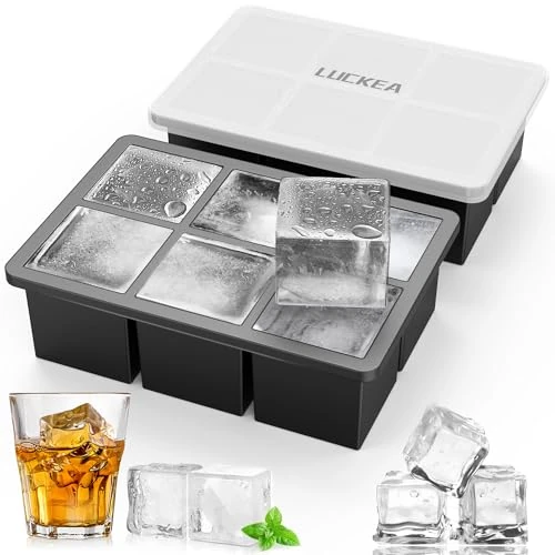 LUCKEA XXL - Cubitera de silicona grande con tapa, 6 compartimentos, sin BPA, para bebidas refrigeradas, whisky y cócteles