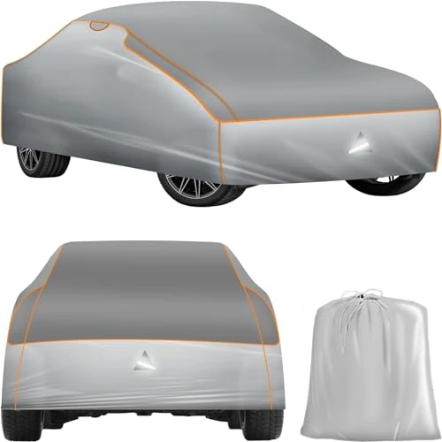 Offerta a tempo: tectake® Copriauto Antigrandine Impermeabile, Traspirante per Auto, Protezione Ottimale da Pioggia e Grandine, Strato in Gommapiuma 4 mm, 3 Cinghie di Tensione Regolabili - L (483 x 178 x 120 cm) - 11% da 65.79 € a 58.79 €