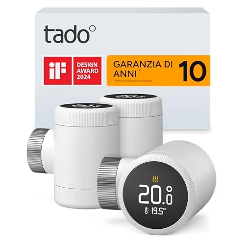 Tijdelijke aanbieding: tado° Slimme Radiatorknop X – Trio Pack, verwarming regelen via app en smart speaker (Alexa, Siri, Google Assistant), op energie besparen, zelf installeren van 244.68 EUR naar 164.99 EUR (korting 33%)