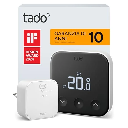 Oferta limitada: tado° Termostato inteligente X, Starter Kit, termostato con cable y Bridge X, aplicación y altavoz inteligente (Alexa, Siri, Google Assistant), instalación sencilla de 164.73 EUR a 99.99 EUR (ahorro 39%)