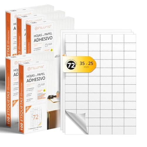 Limited offer: A4 Sheets of White Self Adhesive Labels, Create Your Own Customized, Secure Self-Adhesive A4 Paper, Self Adhesive Label for Printing - Ofituria (72 Per Sheet, 500 Sheets) from 29.93 USD to 29.93 USD (save 0%)