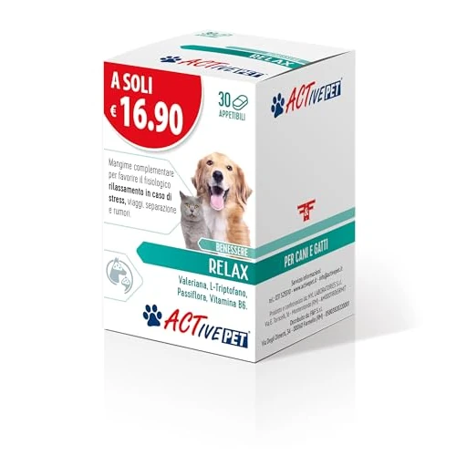 Active für Entspannung, Ergänzungsfutter zur Förderung der physiologischen Entspannung mit Baldrian, L-Triptophan und Passionsblume und Vitamin B6, für Hunde und Katzen – 1 Packung mit 30 Tabletten