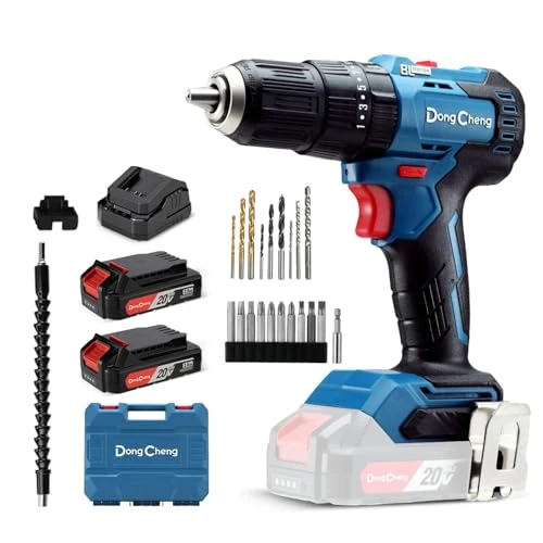 Oferta limitada: Dong Cheng Taladro Percutor a Bateria 20V 50Nm, taladro atornillador batería con 2x2.0Ah baterías, 20+3 Ajuste Par, Motore senza spazzole, 13mm Portabrocas Metálica, 2 velocidades de 79.99 EUR a 79.99 EUR (ahorro 0%)