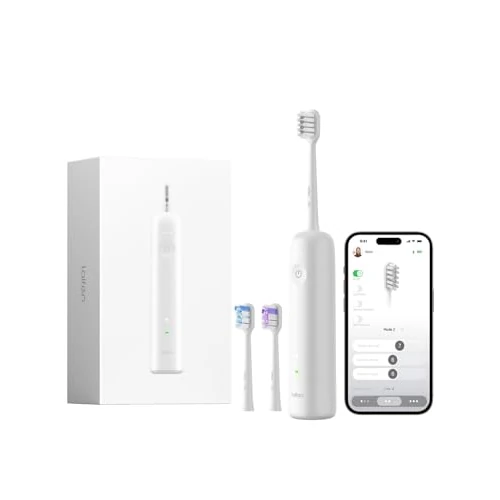 Laifen Wave Electric Toothbrush, Oscillation & Vibration Sonic Electric Toothbrush for Adults with 3 Brush Heads, IPX7 Waterproof Magnetic Rechargeable Travel Powered Toothbrush (ABS White)