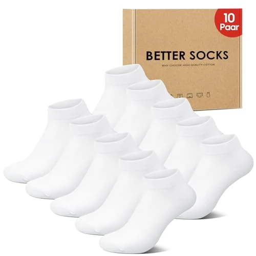 Zeitlich begrenztes Angebot: IceReco Sneaker Socken Damen 35-38 10 Paar Weiß Socken Kurz Kurze Herren Sneakersocken Baumwolle Sportsocken Halbsocken Anti Schweiß Atmungsaktive Sommer Laufsocken Running Socks von 24.99 € auf 10.99 € (56% Rabatt)