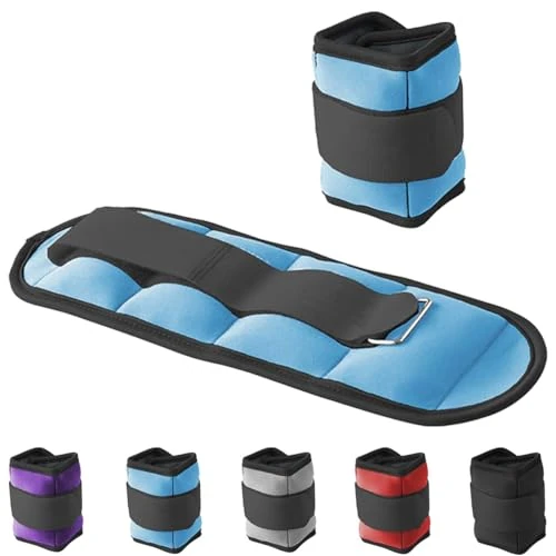 Offerta a tempo: G5 HT SPORT Cavigliere Appesantite Polsiere Appesantite | Regolabili Con Chiusura a Strappo | per Fitness, Yoga, Riabilitazione, Jogging, Ginnastica, Aerobica, Palestra (2 X 1 KG (AZZURRO)) - 33% da 20.90 € a 13.90 €