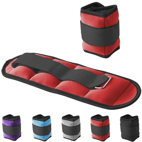 Offerta a tempo: G5 HT SPORT Cavigliere Appesantite Polsiere Appesantite | Regolabili Con Chiusura a Strappo | per Fitness, Yoga, Riabilitazione, Jogging, Ginnastica, Aerobica, Palestra (2 X 2 KG (ROSSO)) - 0.00% da 28.90 € a 28.90 €