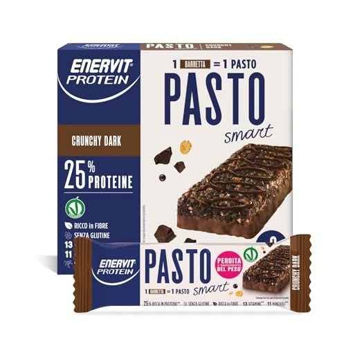 Offerta a tempo: Enervit Protein Pasto Crunchy Dark, Barretta Proteica Sostitutiva del Pasto — 15% da 13,20 € a 11,16 €