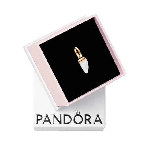 Offerta a tempo: PANDORA ME Mini pendente con dente di squalo placcato in oro 14k e madreperla sintetica in bioresina bianca - 50% da 39.00 € a 19.50 €