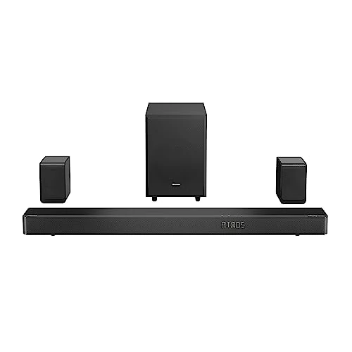 Offerta a tempo: Hisense AX5125H Soundbar 5.1.2, 500W, 2 altoparlanti posteriore 2 altoparlanti upfiring 1Subwoofer Esterno wireless, Dolby Atmos e DTS:X, Bluetooth, HDMI, USB, Ingresso Audio Ottico - 26% da 349.01 € a 259.00 €