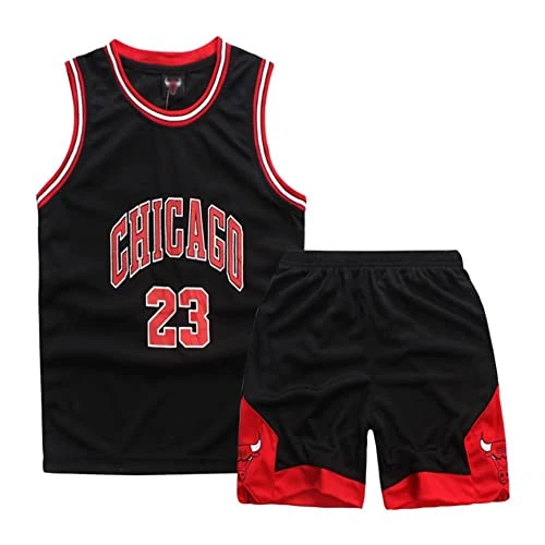 Limited-time offer: ISOVNUS Geek UP Little Boys Set of 2 Basketball Training Sleeveless Jersey and Trousers, black, 11-13 Years from 21.93 £ to 21.93 £ (save 0.00%)