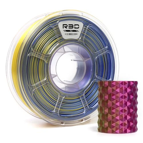 Oferta ograniczona: R3D Trójkolorowy jedwabny filament PLA do drukarki 3D, współwytłaczany, 1,75 mm 1 kg, szybki druk 30-370 mm/s, 1,75 mm, dokładność wymiarowa +/- 0,02 (jedwabny czerwono-żółto-niebieski) z 21.99 EUR na 16.71 EUR (znizka 24%)