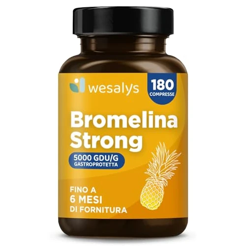 Bromelina Forte Drainante 5000 GDU/g Gastroprotect - 180 tabletten (tot 6 maanden levertijd) | Natuurlijke remedie tegen cellulitis, microcirculatie, anoedemigen, detox WESALYS