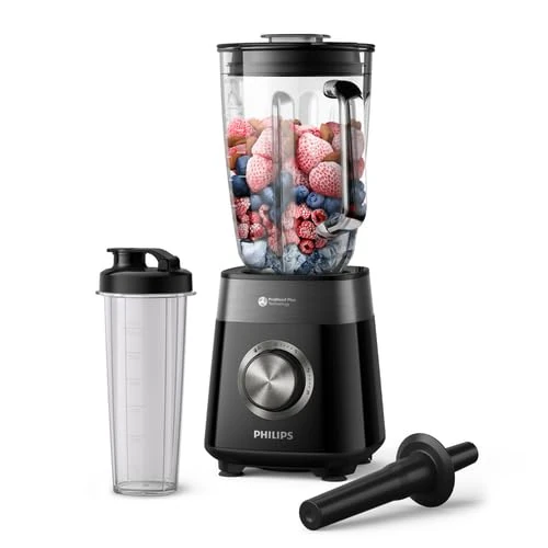 Offerta a tempo: Philips Frullatore Serie 5000 - Motore da 1200 W. Tecnologia ProBlend Plus. Bicchiere Blend-and-Go. Parti lavabili in lavastoviglie. Capacità 2L. Nero (HR3031/00) - 30% da 99.99 € a 69.99 €