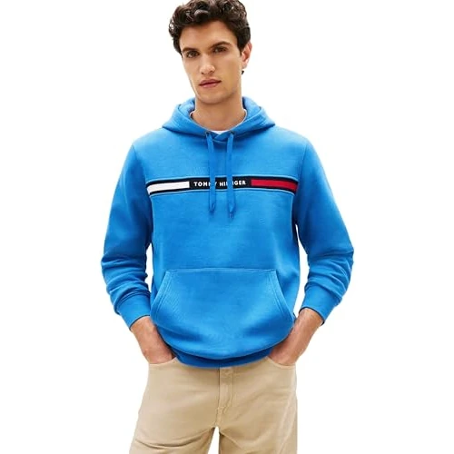 Offerta a tempo: Tommy Hilfiger Uomo Felpa con Cappuccio Chest Insert con Marsupio - 44.22% da 82.93 € a 46.26 €