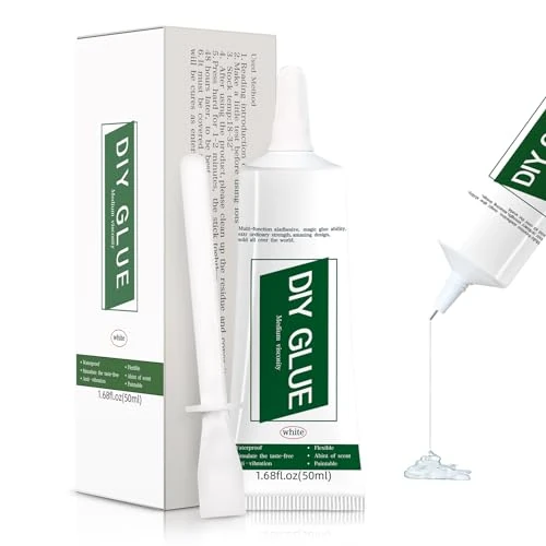 Miioto Klej modelarski, klej z tworzywa sztucznego, przezroczysty klej DIY, wodoodporny i szybkoschnący, odpowiedni do modeli, rzemiosła, papieru i małych części itp - 50ml