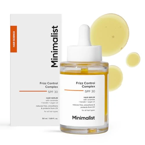 Minimalist Complesso anti-crespo con cheratina, olio di argan e ceramide. Liscia, lucentezza, controlla l'effetto crespo e protegge da calore e raggi UV. Per tutti i tipi di capelli