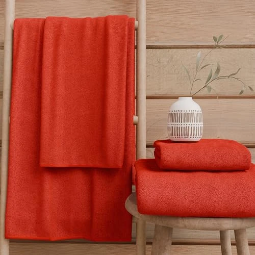 Offerta a tempo: PETTI Artigiani Italiani - Asciugamani Bagno in 100% Spugna di Cotone, Set Asciugamani 3+3, 6 Pezzi 3 Asciugamani Viso e 3 Asciugamani Mani, Asciugamani Rosso - 25% da 29.90 € a 22.55 €