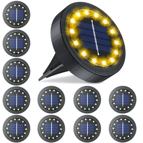 Zeitlich begrenztes Angebot: GIACOMO Solar Bodenleuchte 14 LED, Solar Gartenleuchten für Außen IP65 Wasserdicht, Solarleuchte für Garten Außenleuchte außen, für Garten, Rasen, Gehweg, Patio, Auffahrt von 19.99 € auf 19.99 € (0.00% Rabatt)