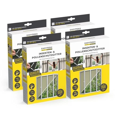 Offerta a tempo: EASYmaxx Zanzariera antipolline per finestre con Magic Click | Tagliata su misura per tutte le finestre fino a 150 x 130 cm | Facile installazione con 12 magneti - senza forare o avvitare [4 Pezzi] - 0.00% da 66.49 € a 66.49 €