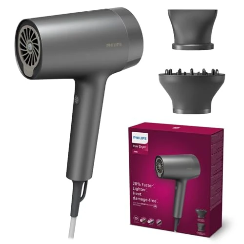 Limitiertes Angebot: Philips Haartrockner der Serie 7000, mit Leichtigkeit trocknen und stylen, ThermoShield Advanced Technologie, mineralische Ionen, mit Düse und Diffusor, 1.800 W (Modell BHD713/10) von 119.99 EUR auf 84.99 EUR (Spare 29%)