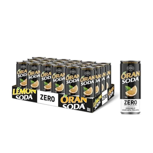 Offerta a tempo: Oransoda Zero | Bevanda Gassata all'Arancia Senza Zuccheri, 24 Lattine da 33 cl, Originale Aranciata Italiana con Succo di Arance Siciliane, Senza Coloranti - 45% da 17.06 € a 9.36 €