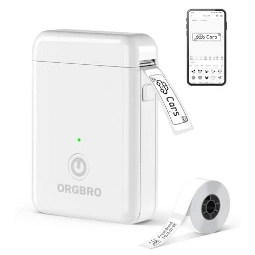 Limited-time offer: ORGBRO X1 Label Maker Machine with Tape Portable Bluetooth Thermal Printer | Label Printer for Smartphones, Mini Handheld Sticker Maker for School Office Home Kitchen Organization from 14.99 £ to 14.99 £ (save 0.0%)