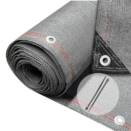 VOUNOT Osłona ogrodzenia, 1,5 x 20 m, ochrona przed wzrokiem, siatka zacieniająca 230 g/m², HDPE, ochrona przed wiatrem, odporna na promieniowanie UV, odporna na rozerwanie, z otworami i opaskami
