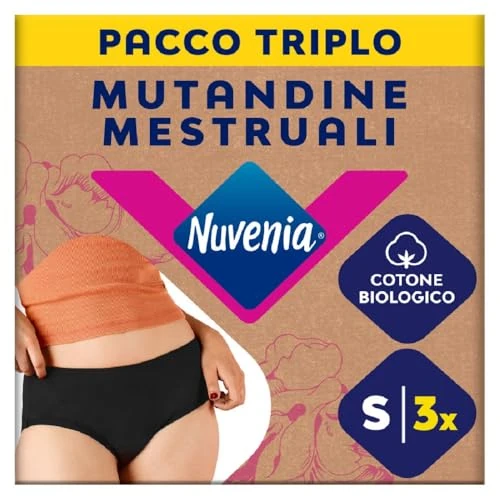Beperkte aanbieding: Intimawear by Nuvenia Menstruatiebroekje van biologisch katoen, wasbaar en herbruikbaar voor dag en nacht, matige rivier, kleur zwart, maat S, 3 verpakkingen van 43.71 EUR naar 43.71 EUR (besparing 0%)