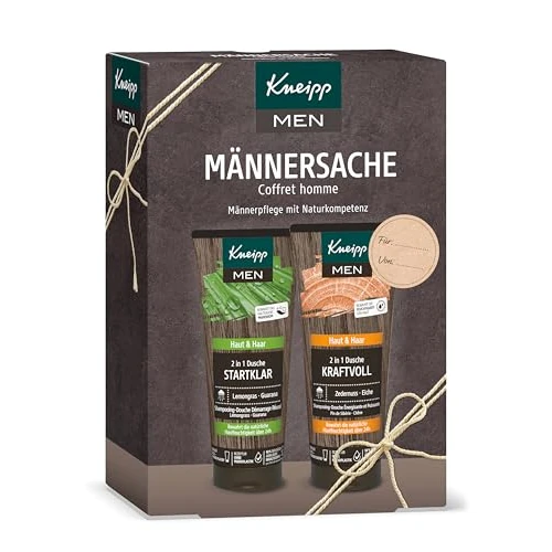 Kneipp Coffret cadeau pour homme - Douches pour hommes 2 en 1 de Kneipp en taille réelle - Cadeau de bien-être pour hommes - Kneipp Men : soin des hommes avec compétence naturelle - 2 x 200 ml